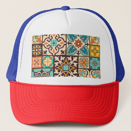 Casquette Patchwork coloré Islam Motifs Carrelage (Devant)