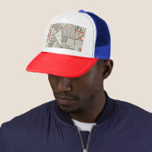 Casquette Patchwork rétro : Conception géométrique Abstraite (En situation)