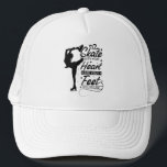 Casquette Patinage sur le coeur<br><div class="desc">Pour tous ceux qui font le patinage artistique,  le patinage artistique,  la danse sur glace ou le patinage sur glace exactement le bon cadeau de patineur.</div>
