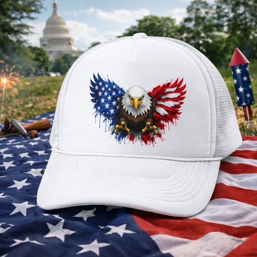 Casquette Patriotic Red White and Blue Bald Eagle
