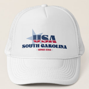 Casquette Patriotique Caroline du Sud Typographie Trucker Ch