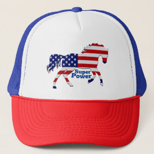 Casquette Patriotique Horse Super Power - American Flag Desi