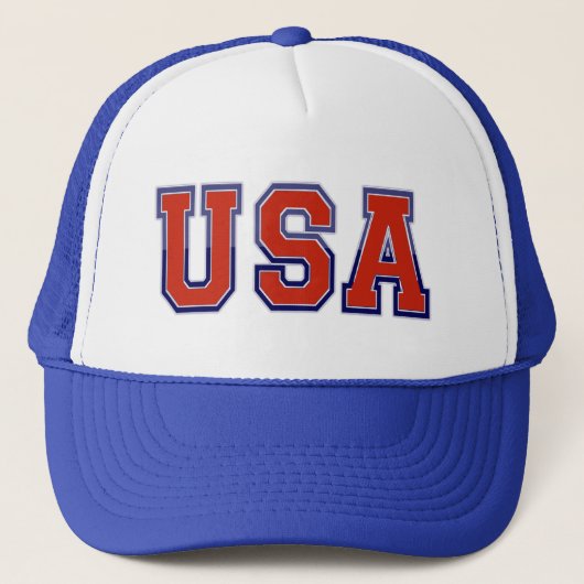 CASQUETTE PATRIOTIQUE U.S.A. EN BLANC ROUGE ET BLEU (Devant)