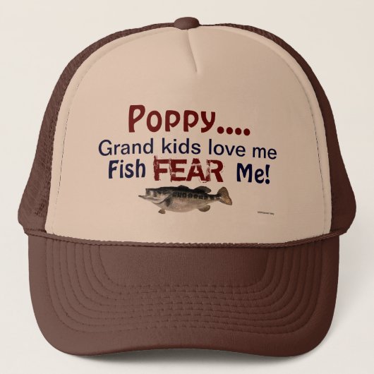 Casquette Pavot...Les grands enfants m'aiment Poisson Peur M (Devant)