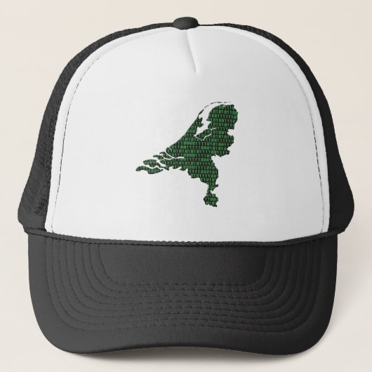 Casquette Pays-Bas numérique - code binaire sur la carte du (Devant)