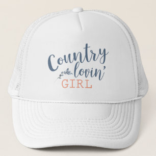 Casquette Pays Lovin' Blue et Peach Country Girl