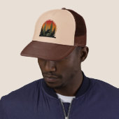 Casquette Paysage naturel des éléphants du coucher du soleil (En situation)