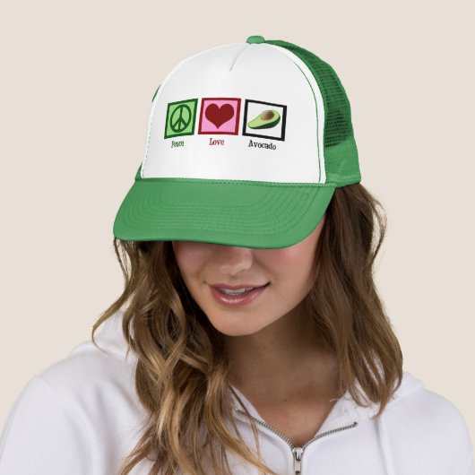 Casquette Peace Love avocat (En situation)