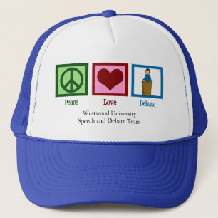 Casquette Peace Love Debate Team Custom School
