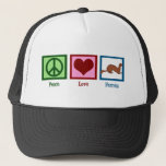 Casquette Peace Love Ferrets<br><div class="desc">This cool ferret owner gift features a cute peace sign,  heart and pet ferret. Peace Love Ferrets gift.</div>