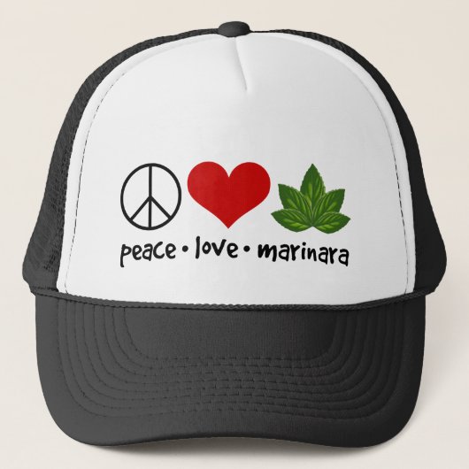 Casquette Peace Love Marinara Basil Leaves Cluster (Devant)