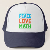 Casquette Peace Love Math Enseignant Mathématiques Mathémati (Devant)