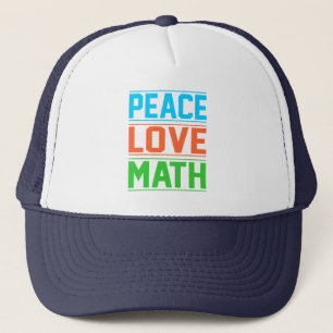 Casquette Peace Love Math Enseignant Mathématiques Mathémati