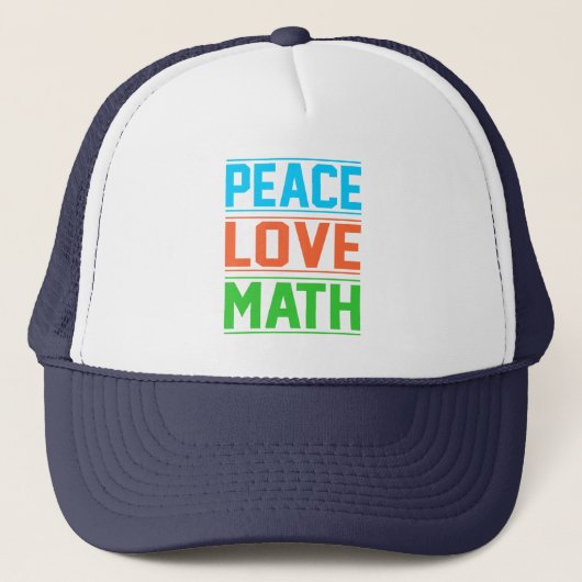 Casquette Peace Love Math Enseignant Mathématiques Mathémati (Devant)
