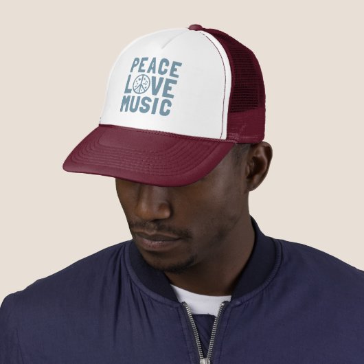 Casquette Peace Love Music (En situation)