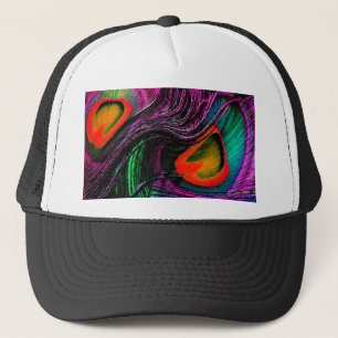 Casquette Peacock plume arc-en-ciel