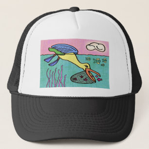 Casquette Pêche au caricaturale pélican