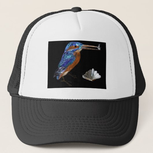 Casquette PÊCHE, Bleu électrique, Noir (Devant)