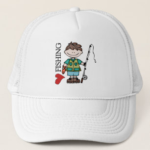 Casquette Pêche Brown d'amour du garçon I de cheveux