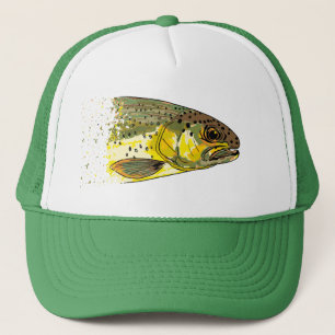 Casquette Pêcheur vintage Brown de truite à la pêche