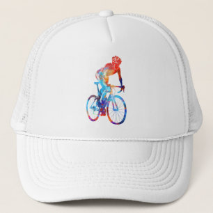 Casquette Peinture à l'aquarelle de vélo de route cycliste