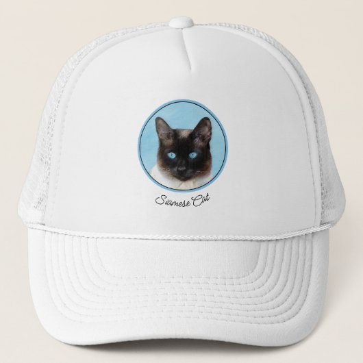 Casquette Peinture de chats de Siamese - Cute Original Cat A (Devant)