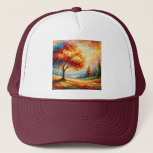 Casquette Peinture de paysage avec des couleurs vives