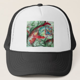 Casquette Peinture de poissons de carpe de Koi