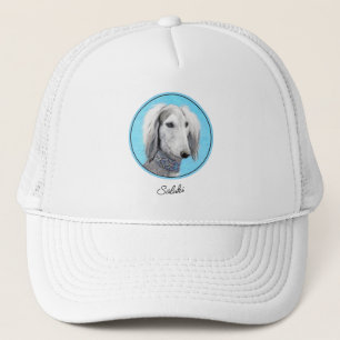 Casquette Peinture de Saluki (Argent) - Joli art original de