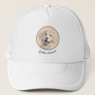 Casquette Peinture Golden Retriever - Joli art original chie