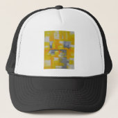 Casquette peinture gris jaune blanc abstrait (Devant)
