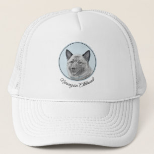 Casquette Peinture norvégienne Elkhound - Art original Chien