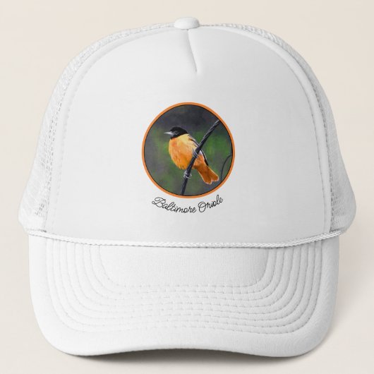 Casquette Peinture Oriole - Art Oiseau Original (Devant)