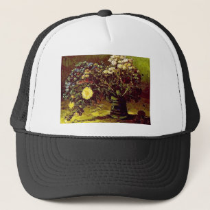 Casquette Peinture vintage de fleurs de fleurs de vase à Van