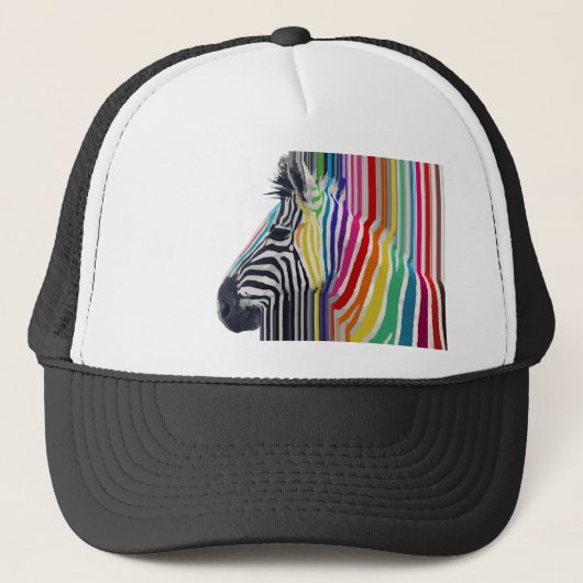 Casquette Peinture Zèbre Colorée Grandes Vibrantes (Devant)