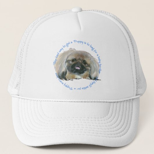 Casquette Pekingese Wisdom - Comment obtenir un chiot (Devant)