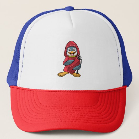 Casquette Penguin comme pompier avec Extinguisher (Devant)