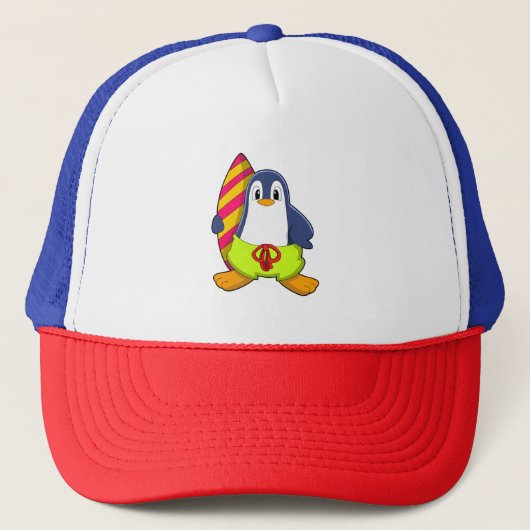 Casquette Penguin comme surfer avec Surfer (Devant)