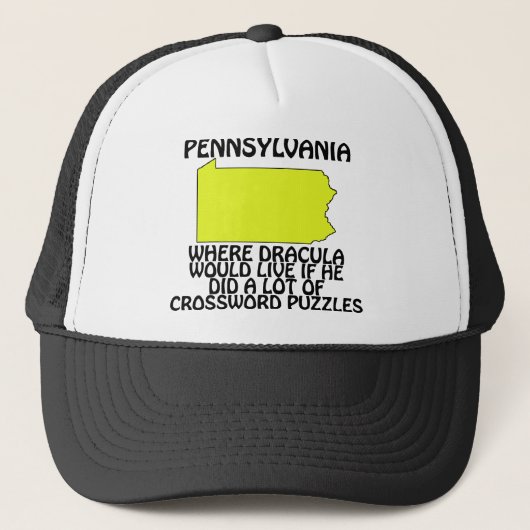 Casquette Pennsylvanie - Où Dracula vivrait... (Devant)