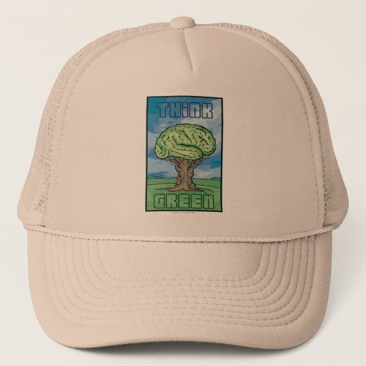 Casquette Pensez au cerveau vert (Devant)