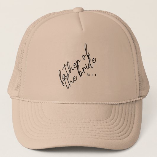 Casquette Père moderne de la mariée | Beige + noir (Devant)
