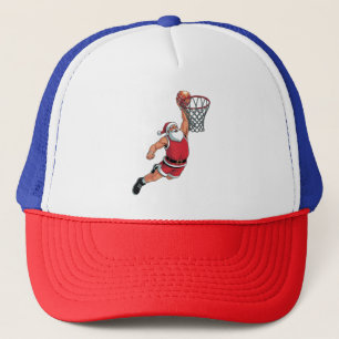 Casquette Père Noël jouant au basket-ball Amoureux du sport