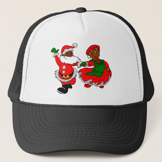 Casquette père Noël noire mme claus (Devant)