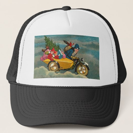 Casquette Père Noël Rides a Motorcycle - Noël (Devant)