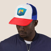 Casquette Perroquet - Fond dégradé bleu design | (En situation)