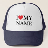 Casquette Personalized I Heart Hat, Custom Text Baseball Cap (Devant)