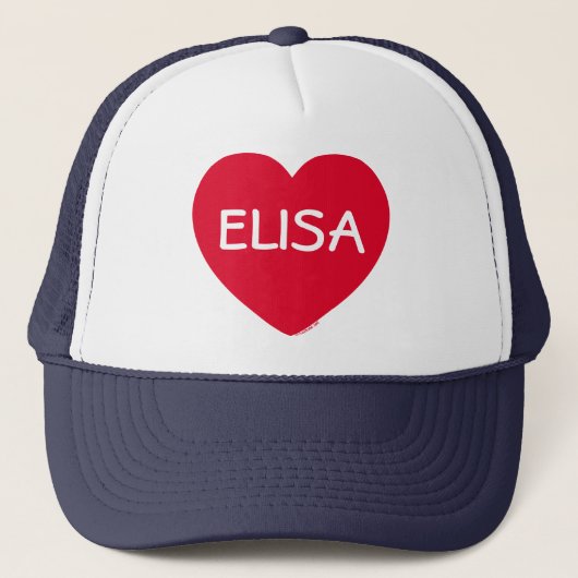 Casquette personnalisable de grand coeur rouge (Devant)