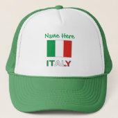 Casquette Personnalisation verte du drapeau italien en Itali (Devant)