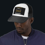 Casquette Personnalisé 21e anniversaire Né 2000 Vintage Noir<br><div class="desc">A personalized trucker / baseball a pour That birthday person born en 2000 and turning 21. Add the name to this vintage retro style black, white and gold design for a custom 21st birthday vend. Easily edit the name and year with the template provided. C'est un poison. More toxits and...</div>