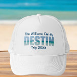 Casquette Personnalisé Destin Beach Trip Famille de jumelage<br><div class="desc">Ces casquettes Destin Florida personnalisés cool portent votre nom de groupe personnalisé pour une réunion de famille ou un voyage à la Côte d'Émeraude. Les lettres du mot DESTIN sont remplies de belles photographies océaniques pour vos vacances.</div>